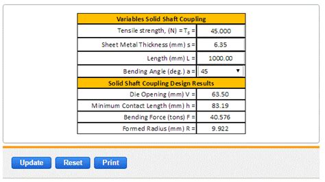 press brake to form formula